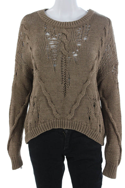 360 Sweater Unisex Pullover Sweater Brown 100% Cotton Grunge Size M