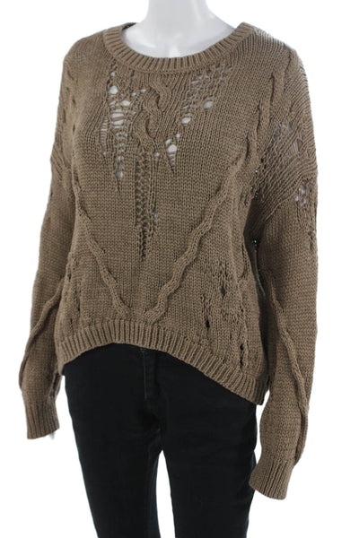 360 Sweater Unisex Pullover Sweater Brown 100% Cotton Grunge Size M