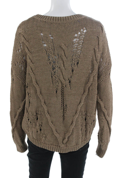 360 Sweater Unisex Pullover Sweater Brown 100% Cotton Grunge Size M