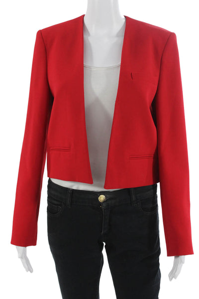 Zara Women Red Polyester Blazer Long Sleeve Size XS