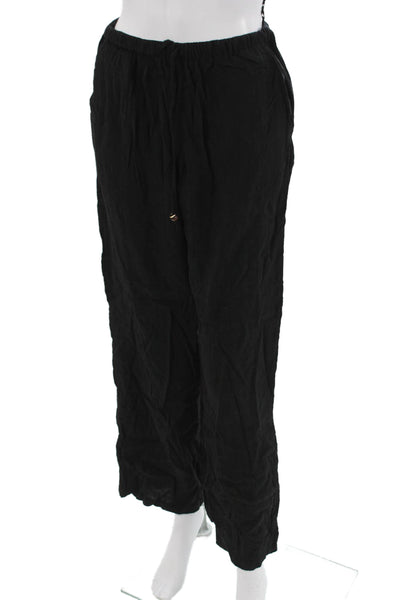 Zara Womens Black Drawstring Polyester Blend Sweatpants Solid Size XS