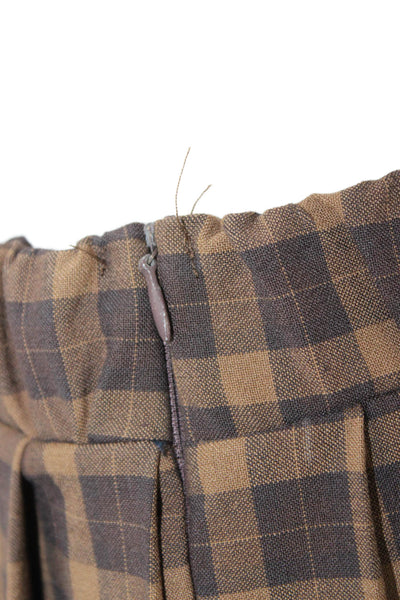 Zara Women Pleated Mini Skirt Black Plaid Size XS