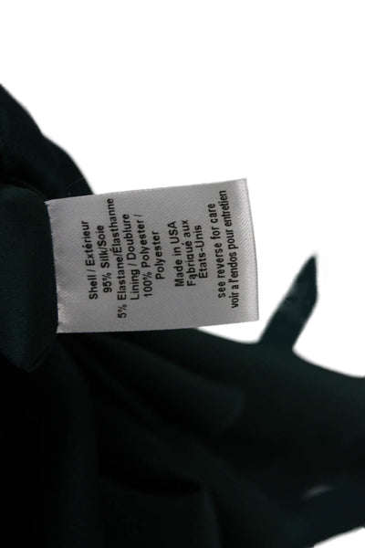 Caroline Constas Women Green Silk Mini Bodycon Dress Long Sleeve Size 0