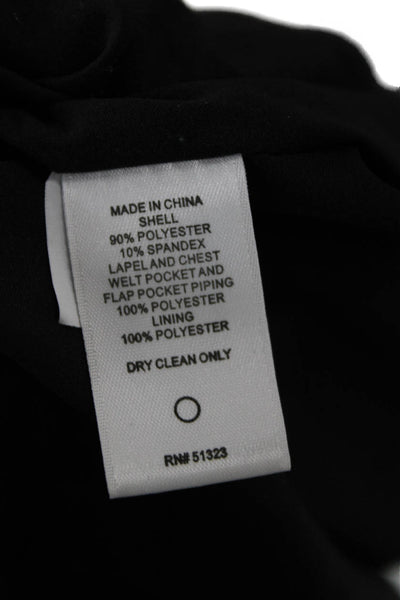 1 State Women Blazer Collared Long Sleeve Black Polyester Spandex Size 0