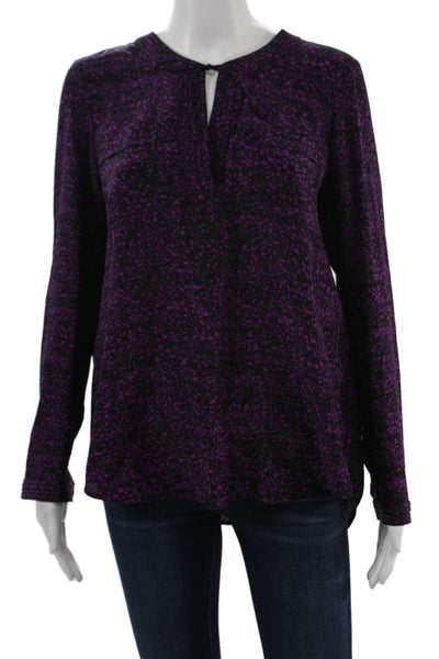 Rebecca Taylor Womens Tunic Blouse Black Silk Long Sleeve Size 4