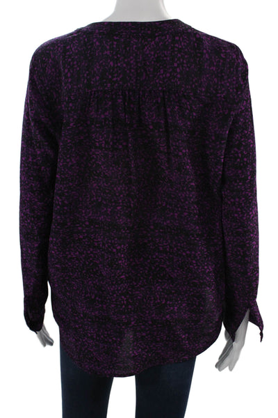 Rebecca Taylor Womens Tunic Blouse Black Silk Long Sleeve Size 4