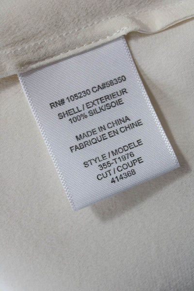 Joie Women White Silk V-Neck Sleeveless Blouse Classic Size M