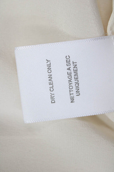 Joie Women White Silk V-Neck Sleeveless Blouse Classic Size M