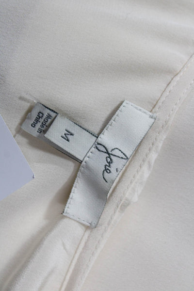 Joie Women White Silk V-Neck Sleeveless Blouse Classic Size M