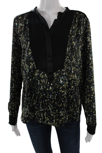 Rebecca Taylor Womens Designer Black Long Sleeve Blouse Size 4