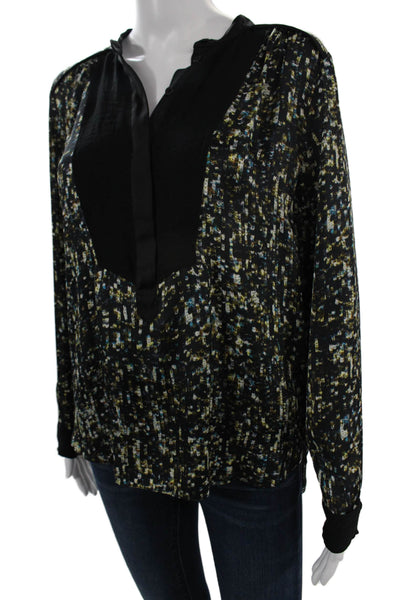 Rebecca Taylor Womens Designer Black Long Sleeve Blouse Size 4