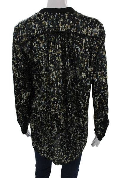 Rebecca Taylor Womens Designer Black Long Sleeve Blouse Size 4