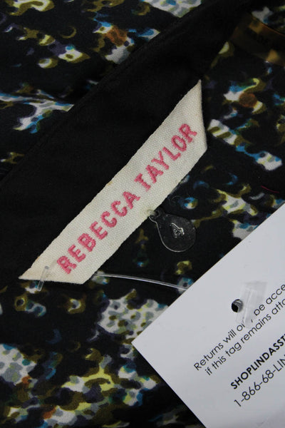 Rebecca Taylor Womens Designer Black Long Sleeve Blouse Size 4