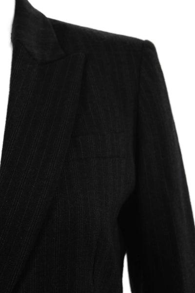 Theory Womens Classic Striped Dark Gray Wool Blend Blazer Size 6