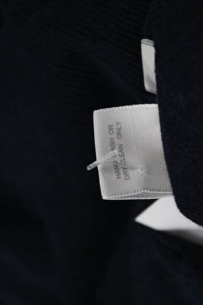 Kokun Unisex Navy Bamboo Cashmere V-Neck Button Cardigan Long Sleeve Size 36