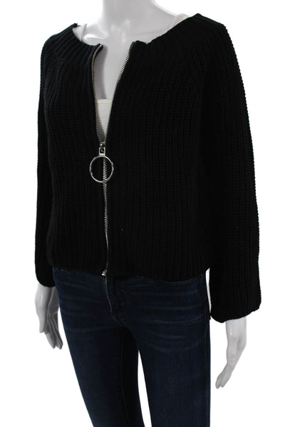 525 America Unisex Black Full Zip Cardigan Cotton Long Sleeve Size XS