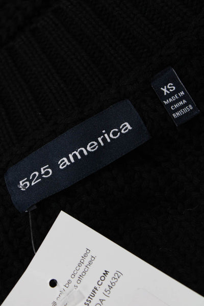 525 America Unisex Black Full Zip Cardigan Cotton Long Sleeve Size XS