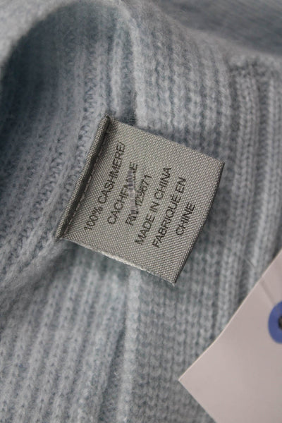 360 Cashmere Unisex Light Blue 100% Cashmere Crew Neck Pullover Sweater Size XS