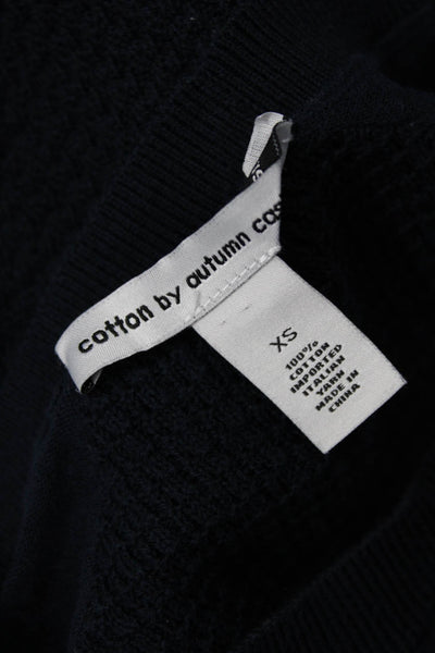 Cotton By Autumn Cashmere Women Black Crewneck Top Size XS