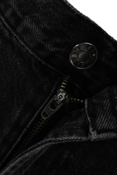 Agolde Unisex Wide-Leg Black Jeans Mid-Rise Button Fly Size 23