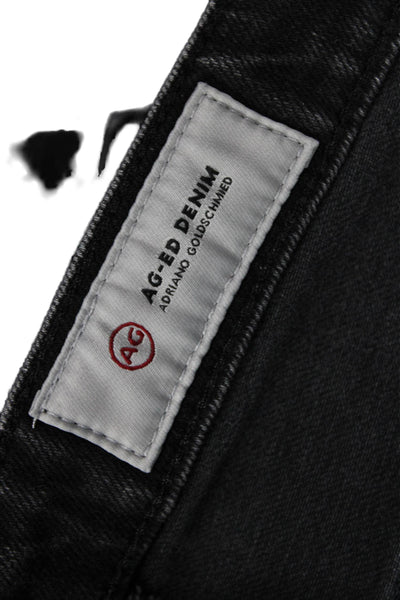 AG Womens Skinny Ankle Cropped Jeans Black Mid Rise Petite Size 24