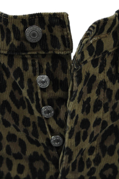 Levis Women Cropped Pants Brown Leopard Print 25in Inseam Size 24