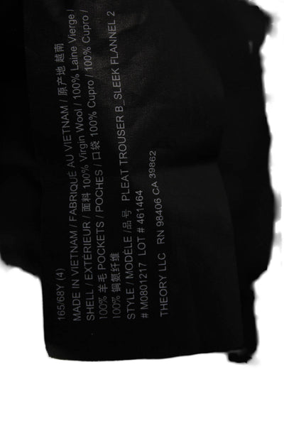 Theory Mens Dress Pants Black 100% Virgin Wool Classic Size 4
