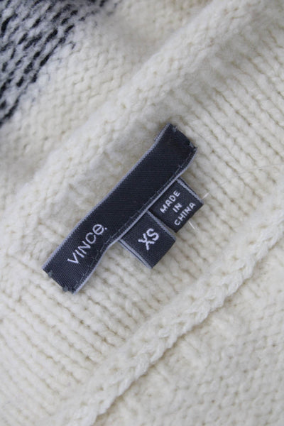 Vince Unisex Pullover Long Sleeve Sweater Beige Wool Silk Cashmere Size XS