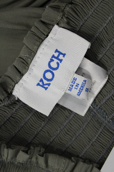 Koch Women Peasant Mini Skirt Green Polyester Solid Size S