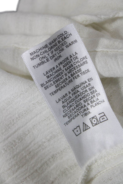 Velvet by Graham & Spencer Women Bohemian White VNeck Long Sleeve Blouse Size XS