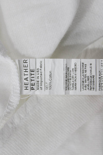 Heather Womens Tunic Blouse White Cotton 3/4 Sleeve Bohemian Size PP