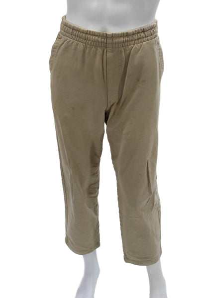 Uniqlo Mens Cropped Sweatpants Beige Cotton Spandex Size 33
