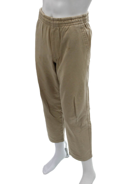Uniqlo Mens Cropped Sweatpants Beige Cotton Spandex Size 33