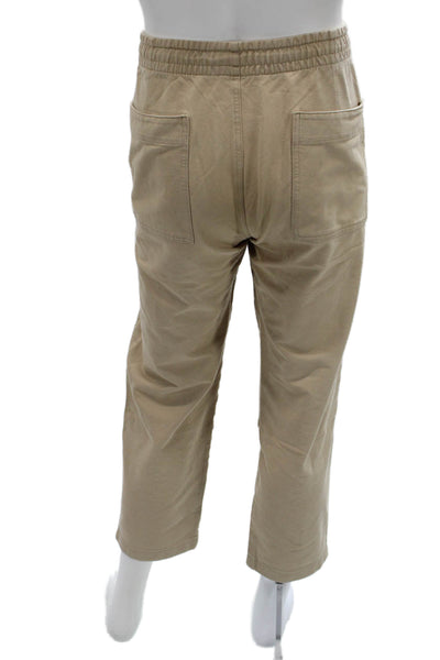 Uniqlo Mens Cropped Sweatpants Beige Cotton Spandex Size 33