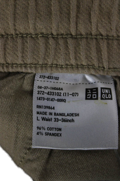 Uniqlo Mens Cropped Sweatpants Beige Cotton Spandex Size 33