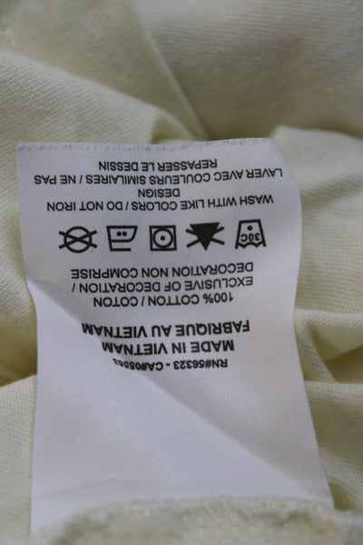 Nike Mens Designer Beige Cotton Crew Neck Short Sleeve T-Shirt Size M
