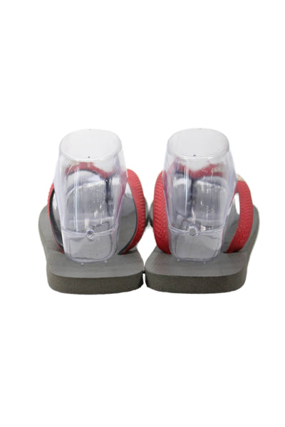 Havaianas Mens Rubber Logo T Strap Sandals Red Black Gray Size 9