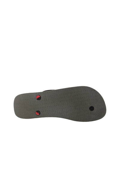 Havaianas Mens Rubber Logo T Strap Sandals Red Black Gray Size 9