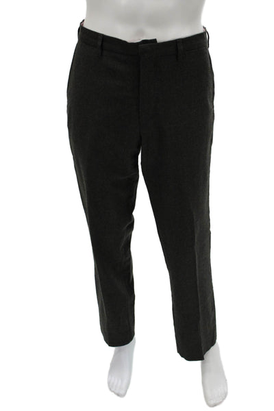Etro Milano Mens Dress Pants Dark Gray Wool Blend Size 50