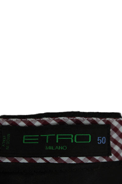 Etro Milano Mens Dress Pants Dark Gray Wool Blend Size 50