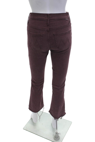 Mother Womens Cropped Skinny Jeans Brown High Rise Button Fly Size 24