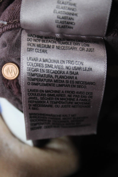 Mother Womens Cropped Skinny Jeans Brown High Rise Button Fly Size 24