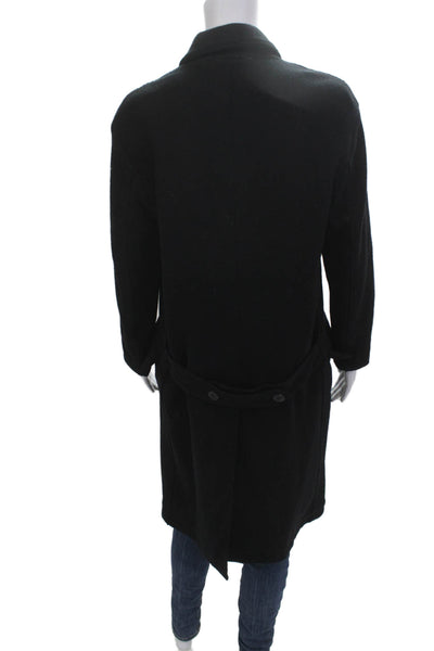 Transit Women Overcoat Black Button Collared Long Sleeve Size 2