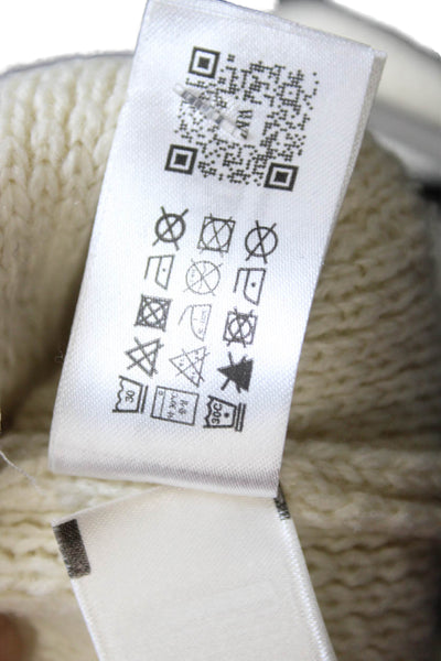 Zara Women Cardigan Beige Wool Alpaca Tie Neck Long Sleeve Size S