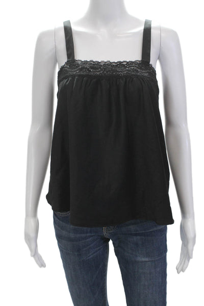 Flora Nikrooz Women Black Sleeveless Square Neck Camisole Polyester Size S