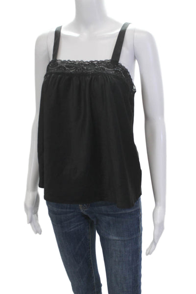 Flora Nikrooz Women Black Sleeveless Square Neck Camisole Polyester Size S