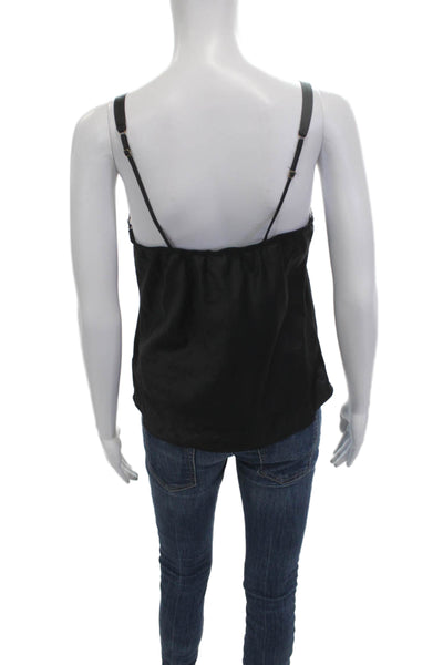 Flora Nikrooz Women Black Sleeveless Square Neck Camisole Polyester Size S