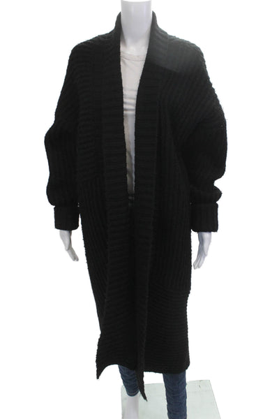 4th Reckless Unisex Black Polyester Cardigan Sweater Long Sleeve Size S