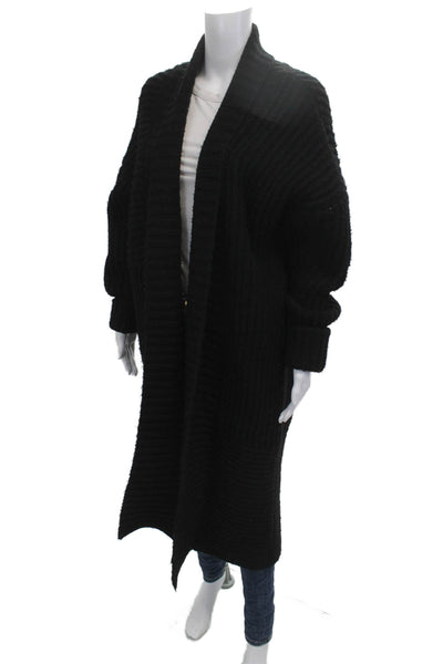 4th Reckless Unisex Black Polyester Cardigan Sweater Long Sleeve Size S