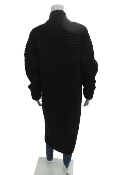 4th Reckless Unisex Black Polyester Cardigan Sweater Long Sleeve Size S